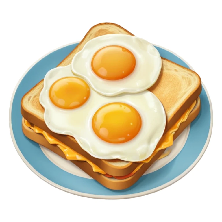 breakfast sandwich on a plate with eggs on the side sticker