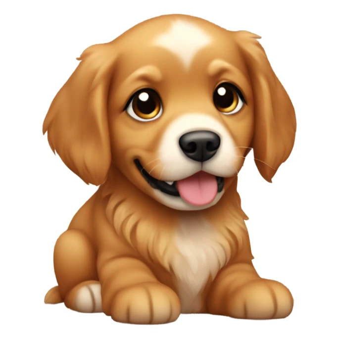 Chibi Dark red golden retriever puppy sticker