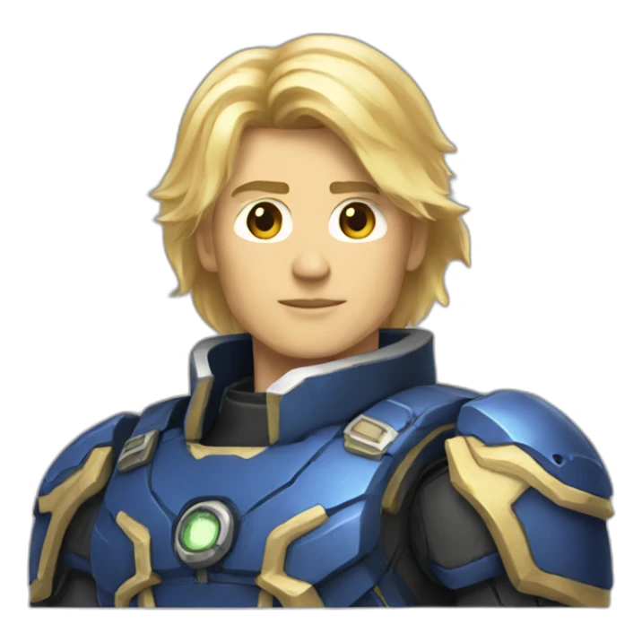 starcraft blonde hair marine male sticker