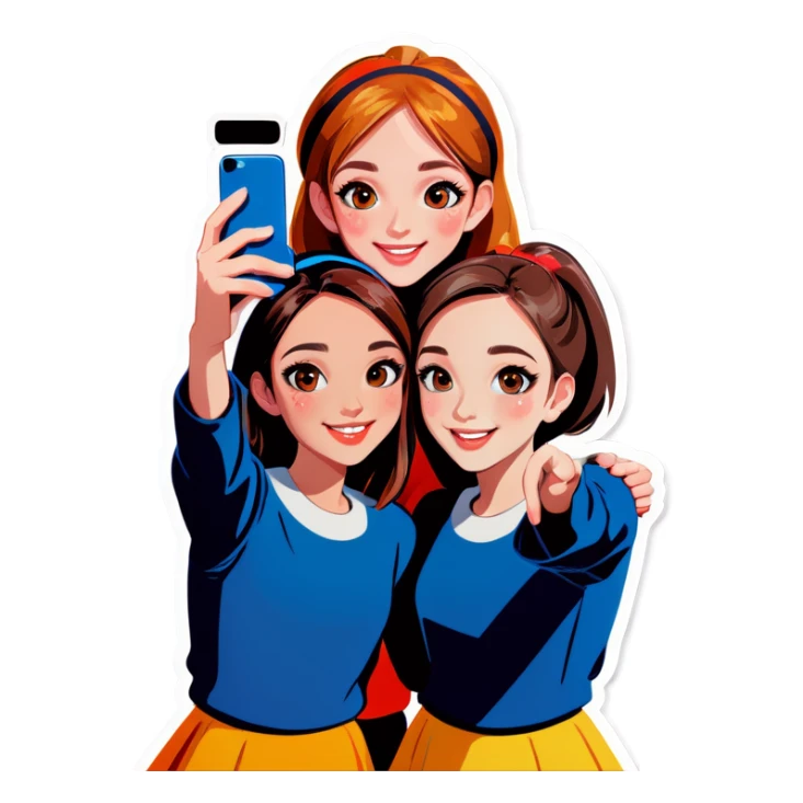 girls taking a selfie together sticker