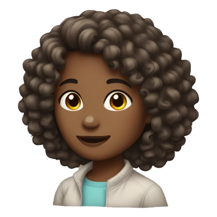 girl whit curly hair dark brown  sticker