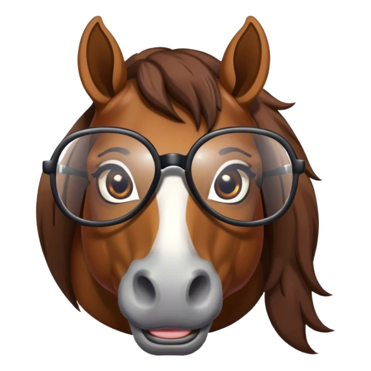 A horse with glasses sticker