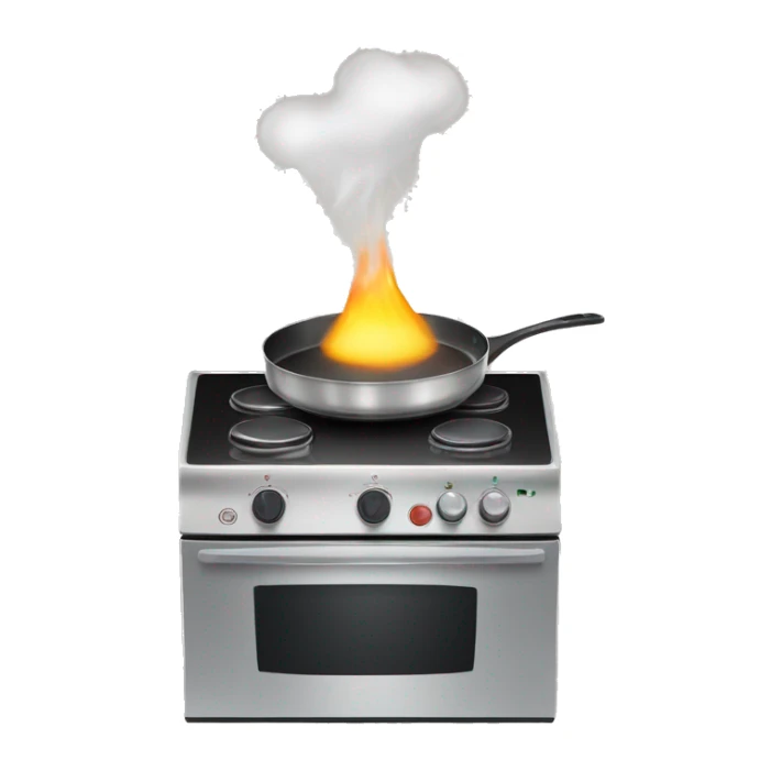 Saucepan on a cooking stove with four electric cooking rings sticker