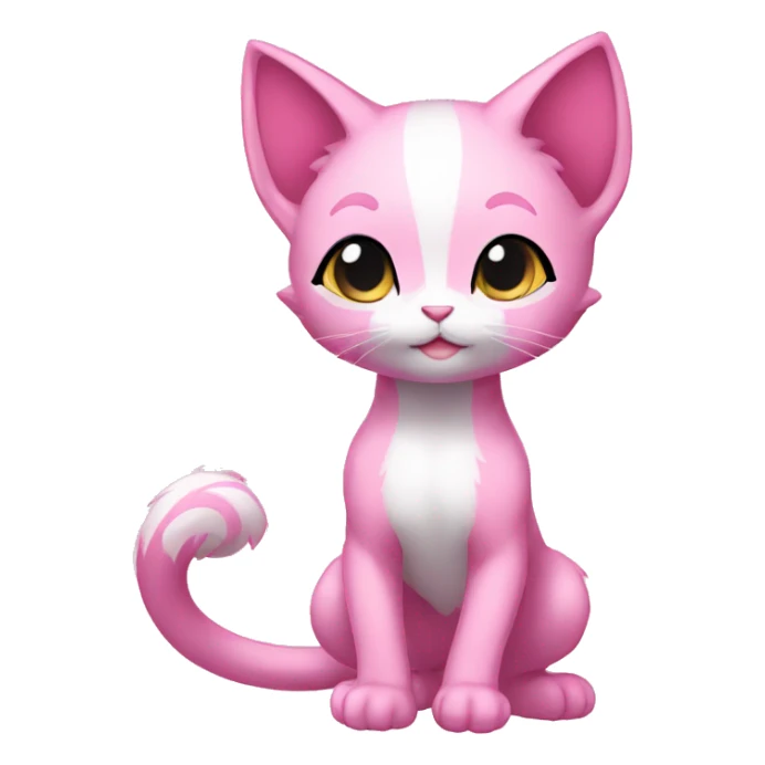 Pink Chibi Anthro Mew-Pokémon full body sticker