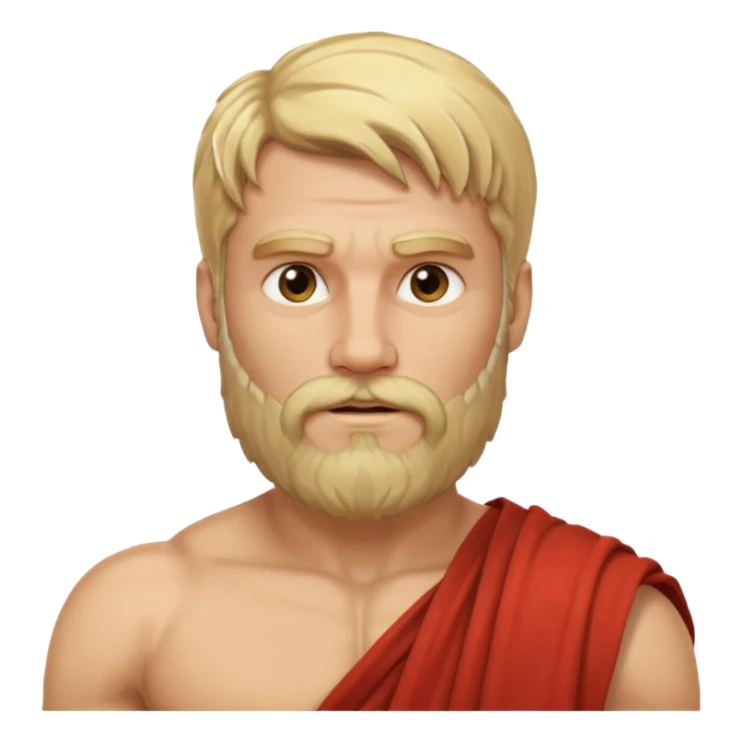 ancient greek man blond hair and beard sticker