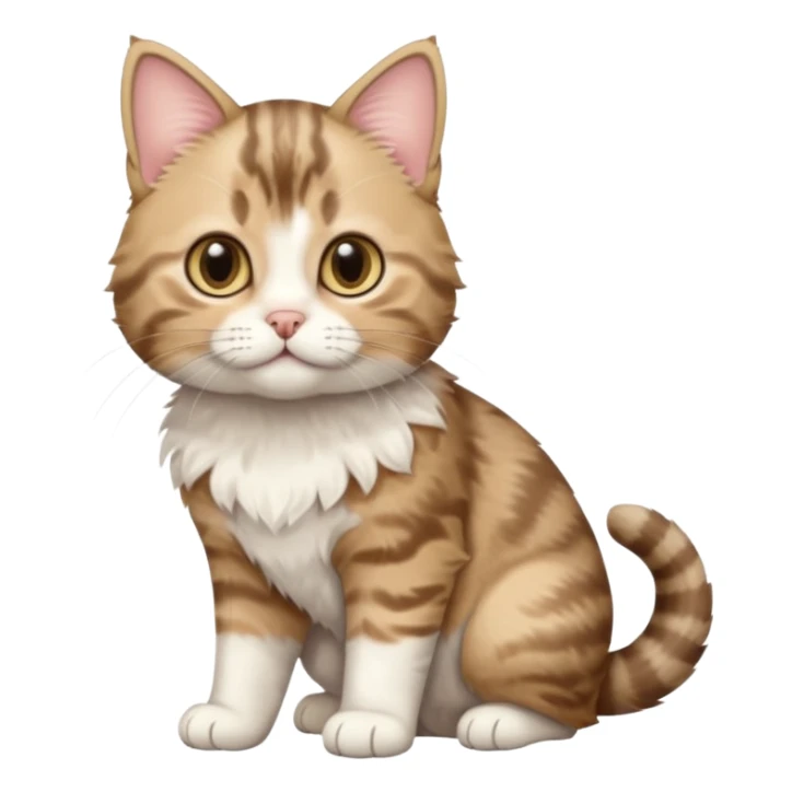 full body of baby American Bobtail cat  sticker