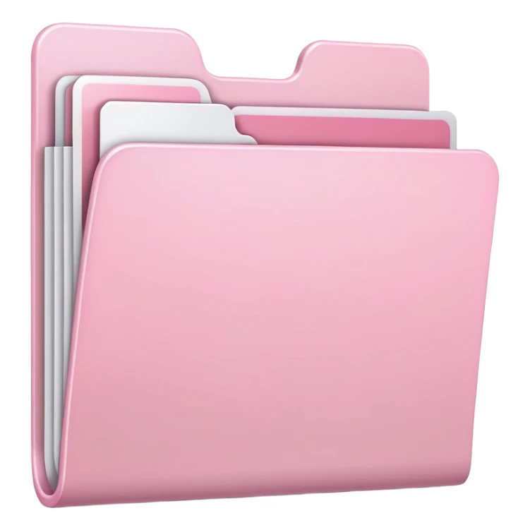 Mac folder icon in extremely light pink, almost white with just a hint of pink, very pale pink color sticker