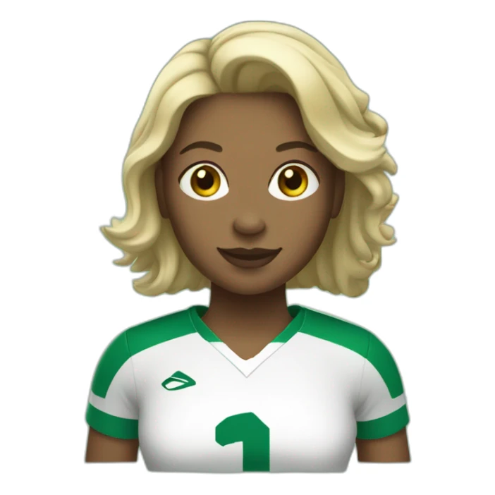 Footballeuse habillée en vert sticker