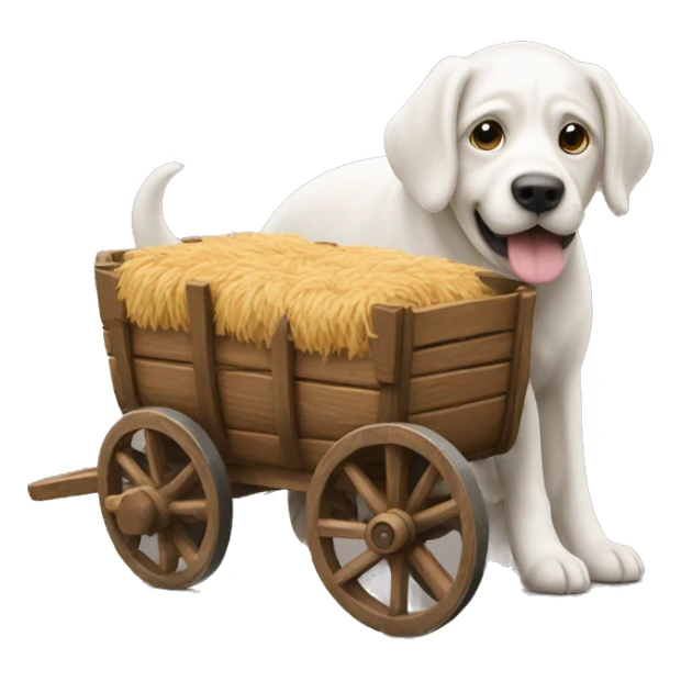 Dog in front of a wagon sticker