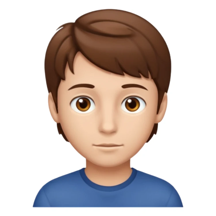 a boy with brown hair and brown eyes sticker