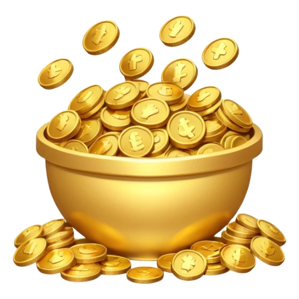 3D icon symbolizing generosity and spending freely, food app context, single object, modern and clean style, soft lighting, isolated, no background
 sticker