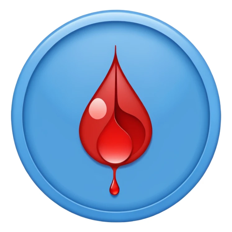 Modern and clean diabetes awareness symbol with blue circle and blood drop in the middle. sticker