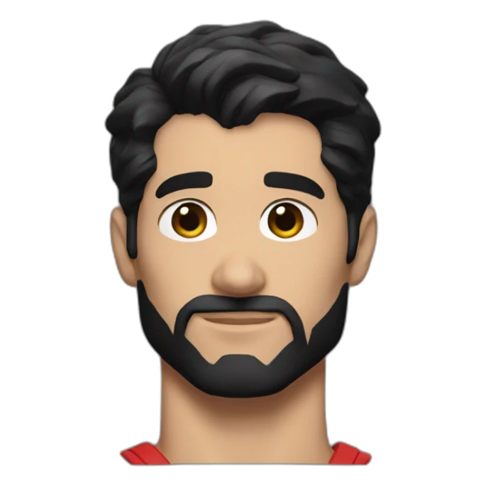 Superman short black hair and beard in full sticker