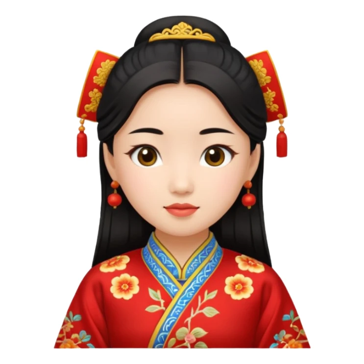 Asian girl wearing traditional Chinese clothes sticker