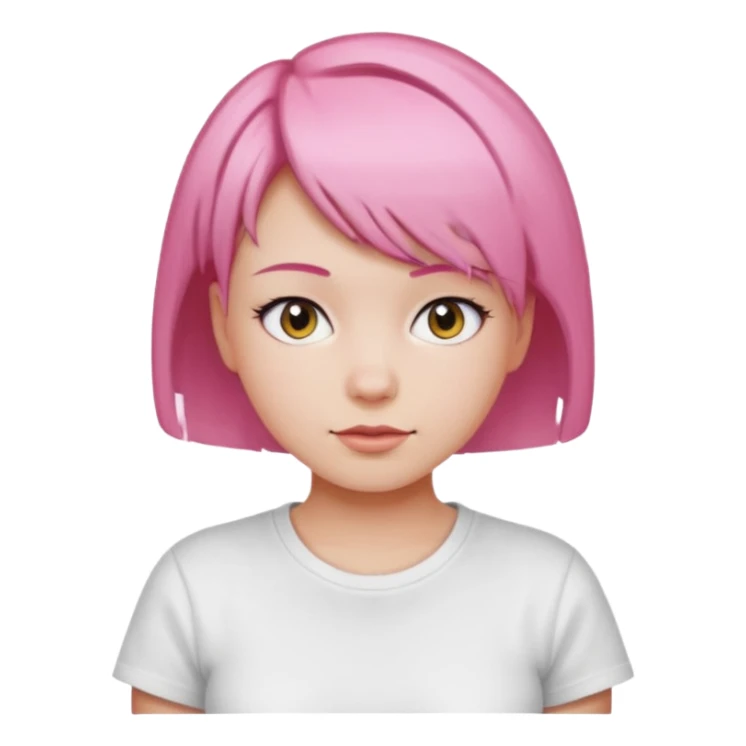pink short hair girl sticker