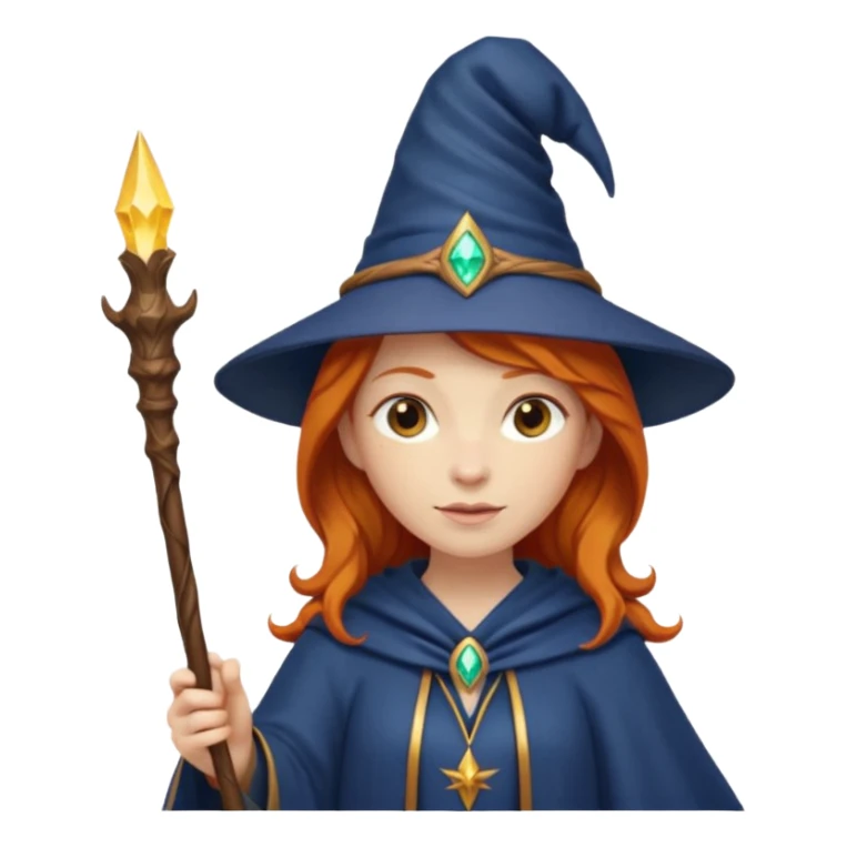 Ginger woman wizard sticker