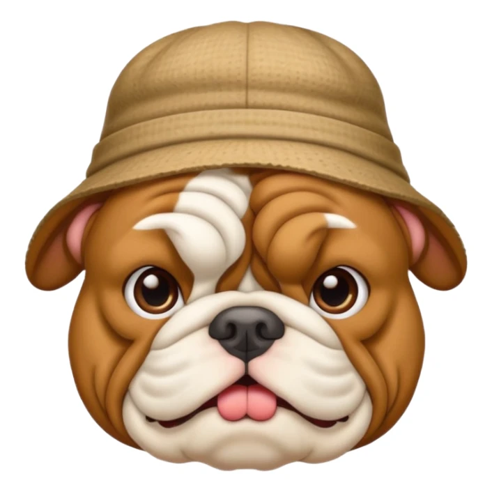 Bulldog with funny hat sticker