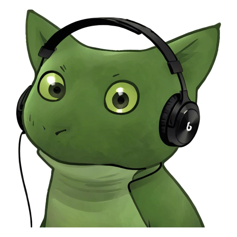 Crea un gato blanco escuchando musica sticker