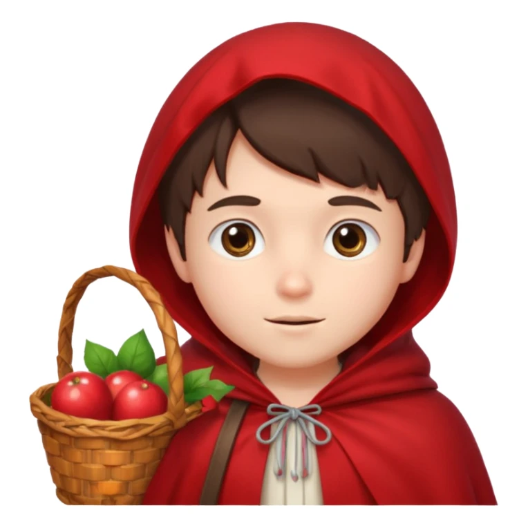 brunete boy little red riding hood sticker
