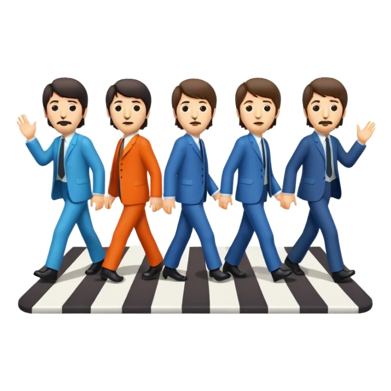 The Beatles inspired by Abbey Road cover, emoji style sticker
