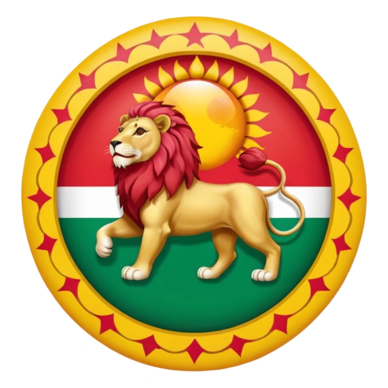 Irans flag with lion and sun sticker