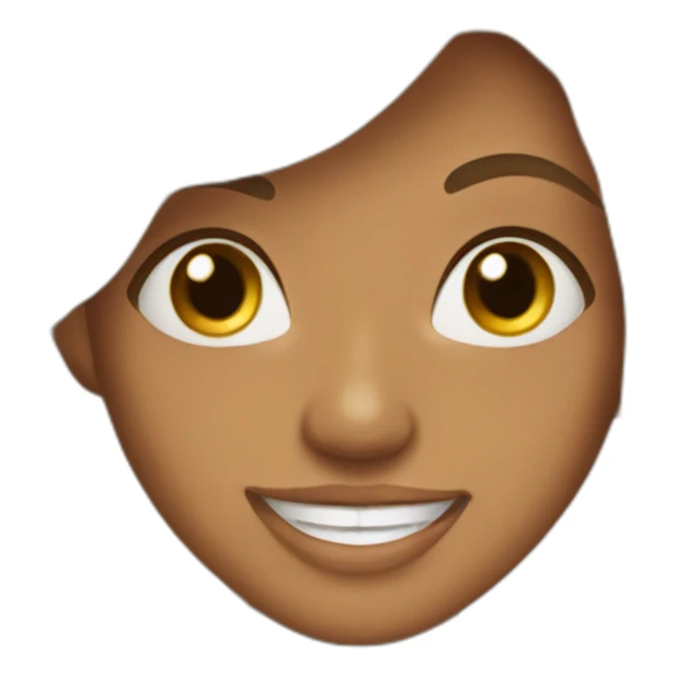 Beautiful tan skin women, long hair,smile sticker