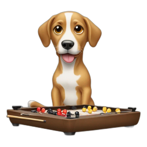 Dog playing babyfoot sticker