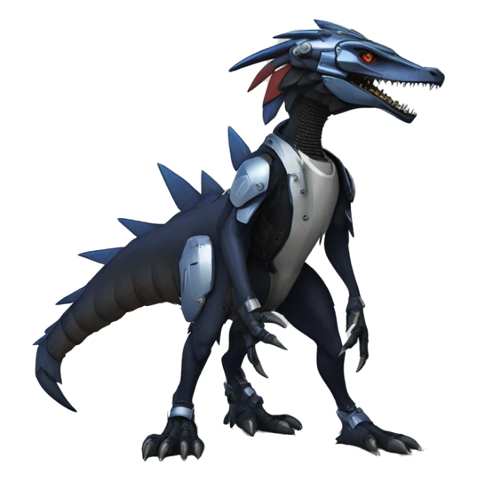 Full body Edgy Futuristic Mechanical Sergal-raptor-nargacuga-vernid sticker