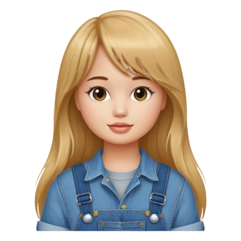 Debby Ryan (long hair with straight bangs) wearing overalls sticker
