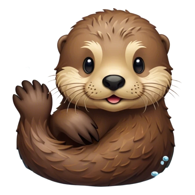 Disney-style, sea otter in the water sticker