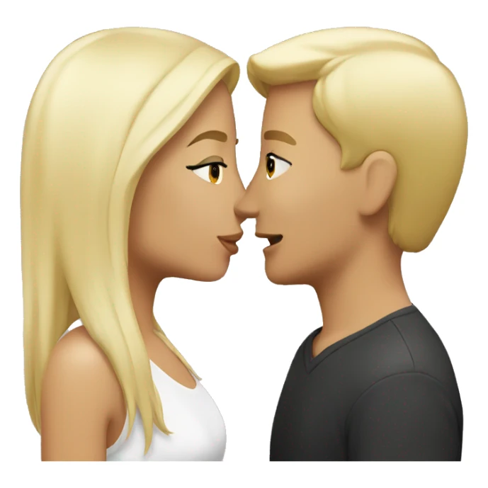 Couple kissing Blonde and brunette sticker