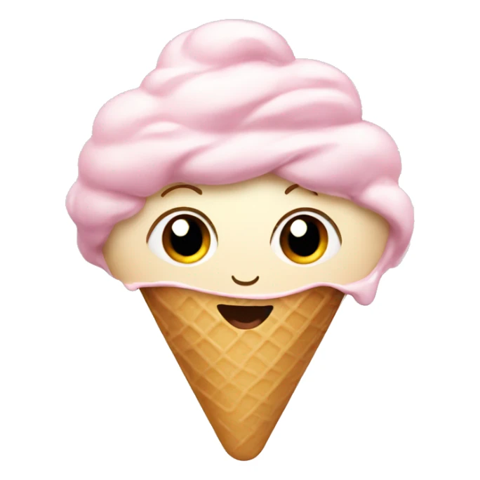 Ice cream with a girl face  sticker