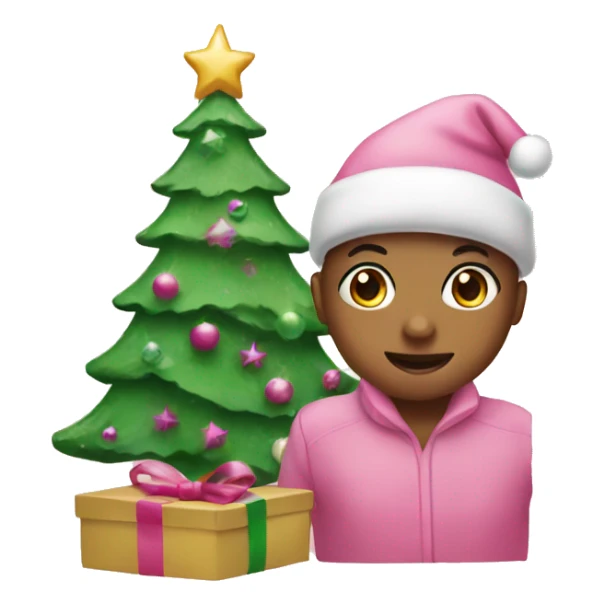 Pink & green Christmas  sticker