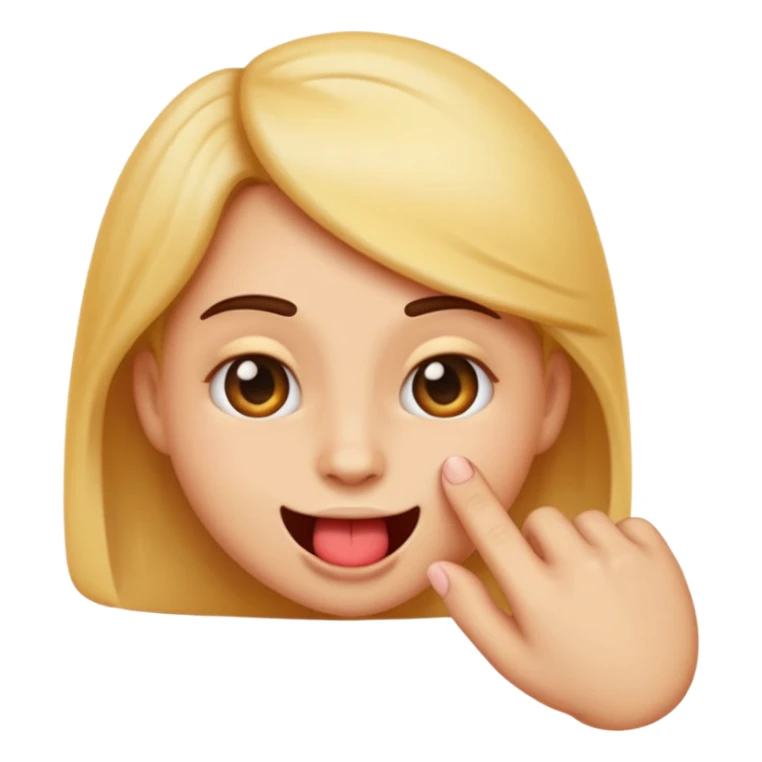 An emoji biting its finger with a flirty look sticker