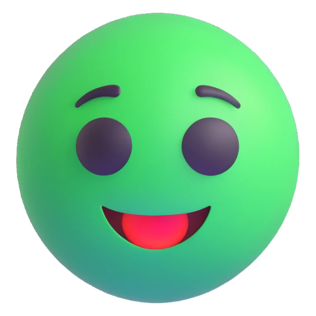 Change all the lights to green, keep the 3D emoji style, with no background. sticker