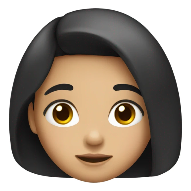 Girl with black hair and cute cheeks  sticker