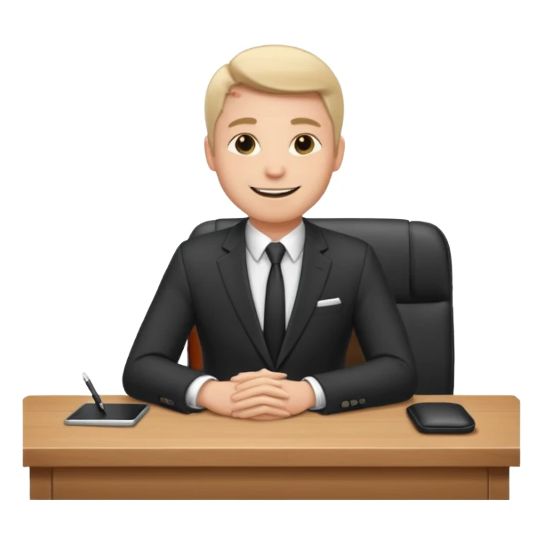 Business man sitting at a desk sticker