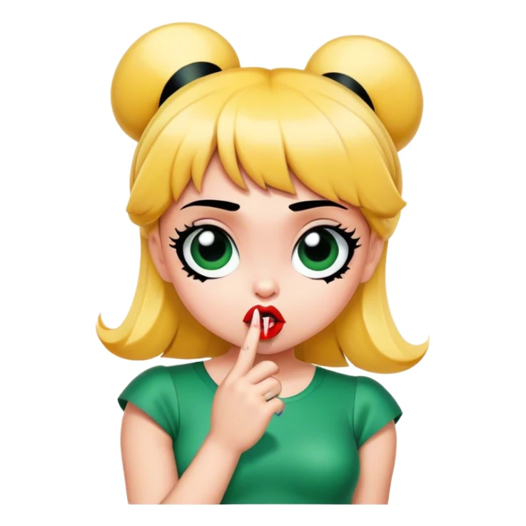Buttercup from powerpuff girls blowing a kiss sticker