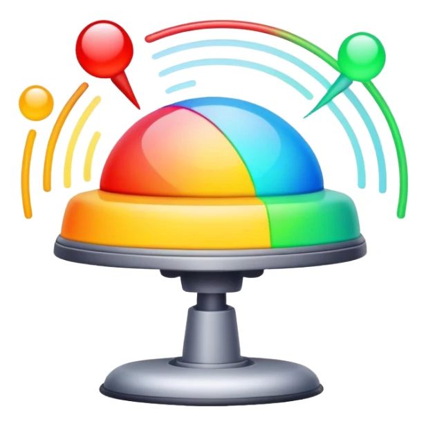 radar with colorful signals, multiple bright blips and sweeping line sticker
