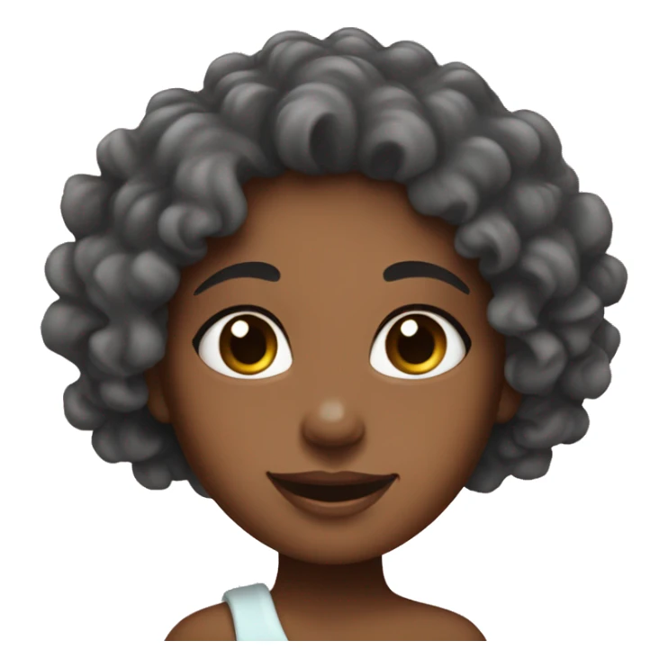 Girl with curly hair doing her skin care sticker