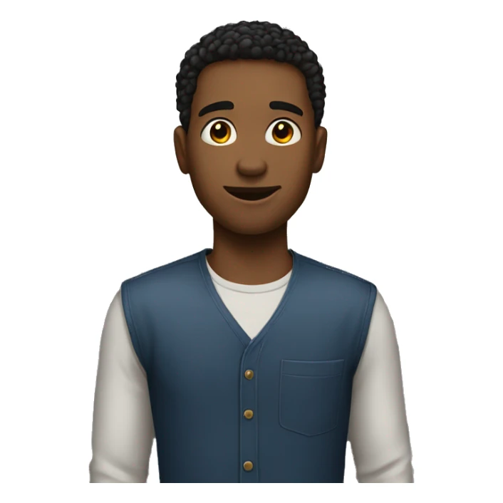 a young man, want a standing talking emoji sticker