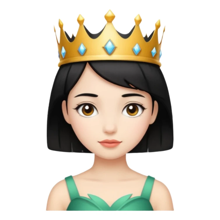 Chica linda pelo corto negro con una corona  sticker