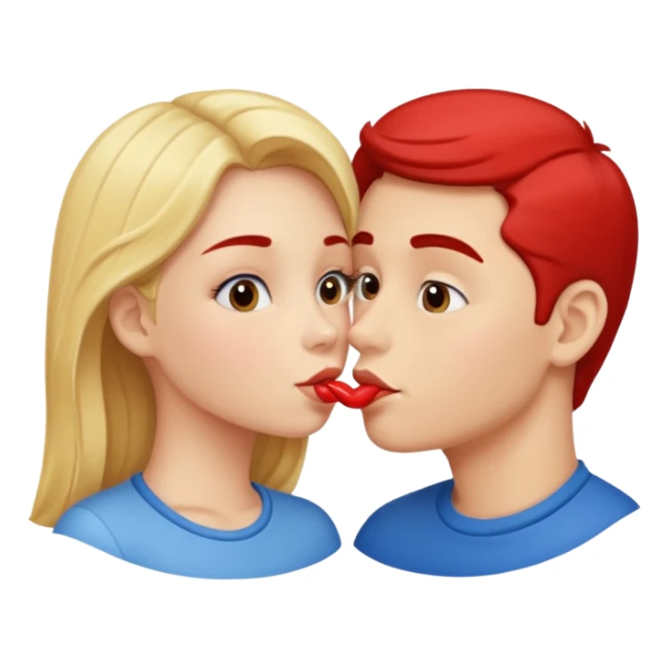 Girl and boy kissing each others lips  sticker