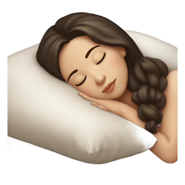 sleeping beauty brunette white girl with a silk pillow sticker