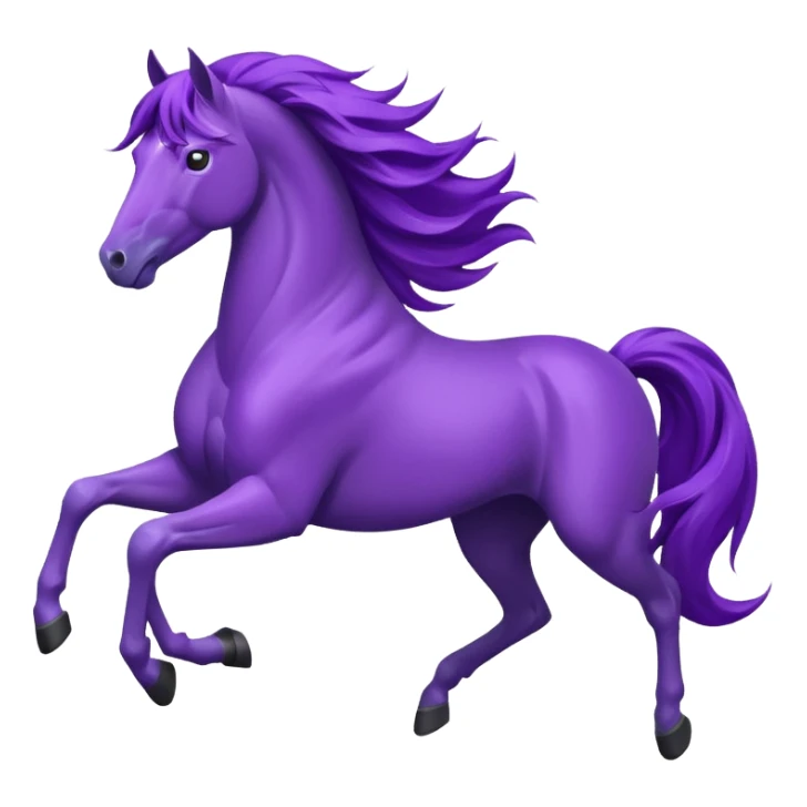 purple horse with wind hair sticker