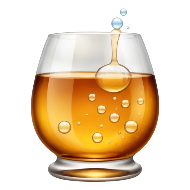 whiskey glass with bubbles in the liquid sticker