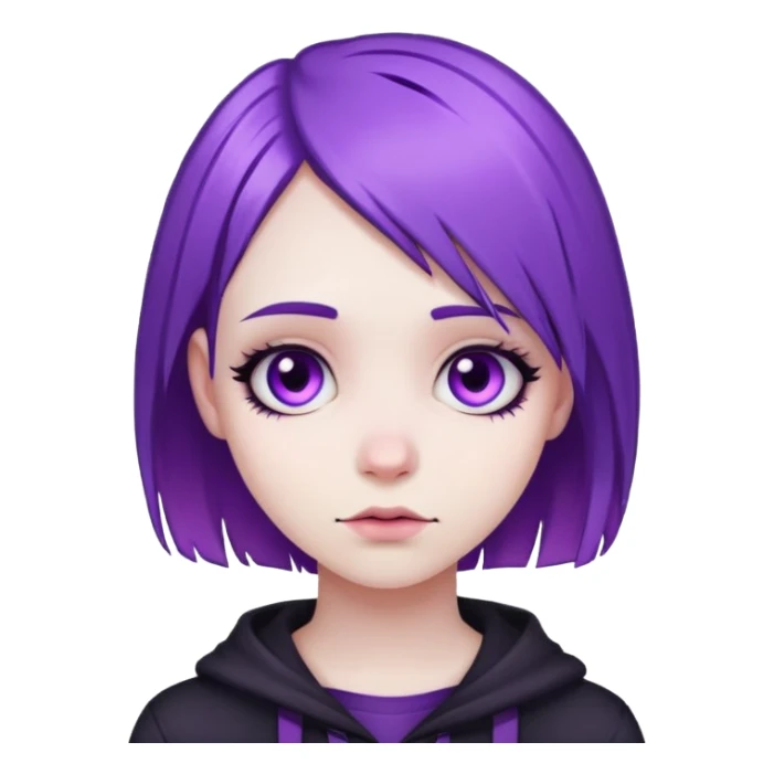 violet hair emo girl sticker