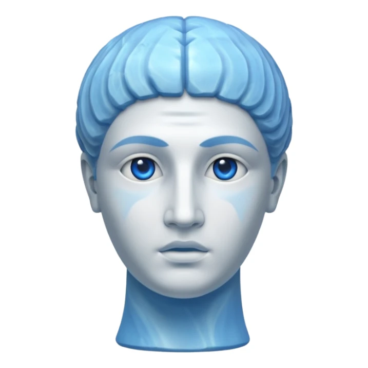 ancient greece marble sculpture head blue aura around it sticker