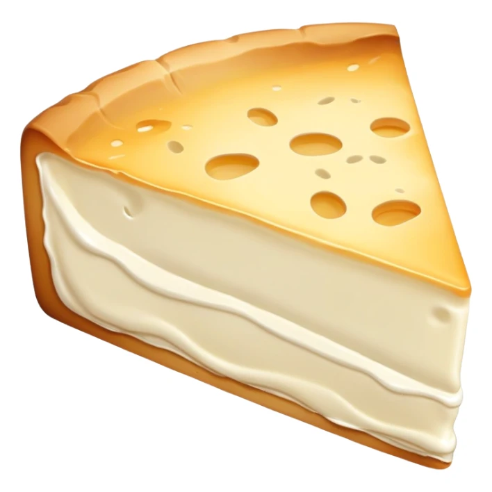 cinematic-realistic-brie-cheese-emoji,-featuring-a-creamy gooey center,-soft-ripened-cheese-with-a-delicate-rind-rendered-with-lifelike-detail-and-inviting,-natural-lighting. sticker