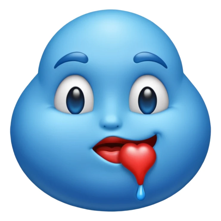 Un emoji cu un pupic albastru  sticker